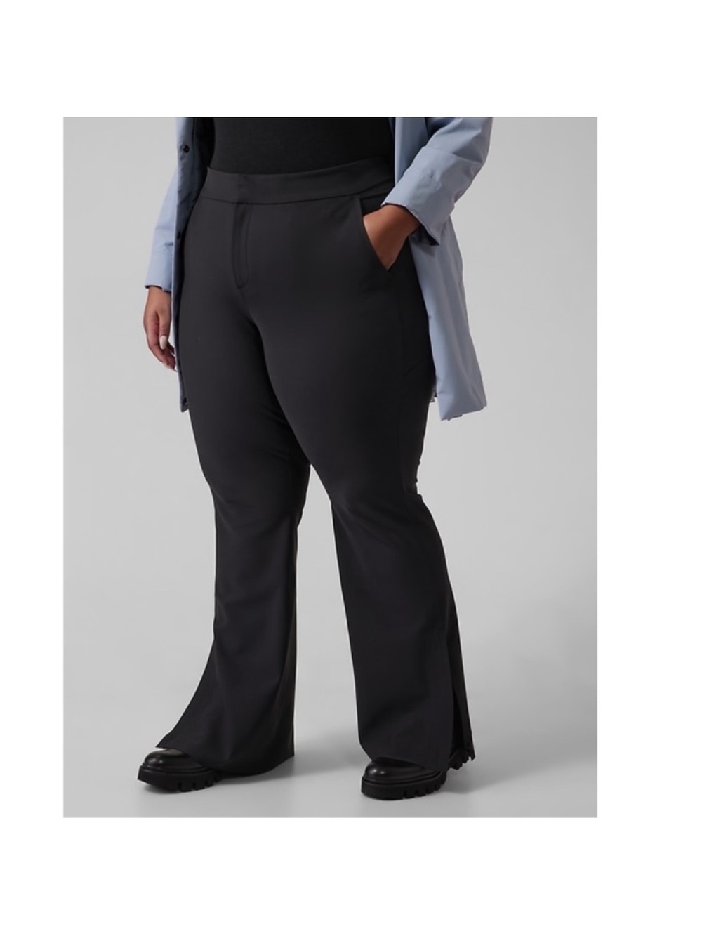 Athleta Gray Stellar Flare Trouser Pants